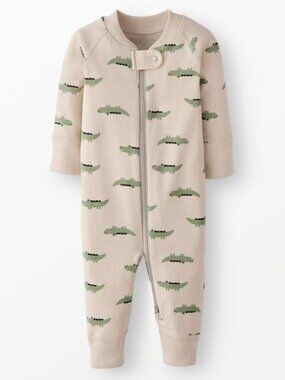 Hanna Andersson HannaJams Sleeper 12-18 months in Seagrass Alligator